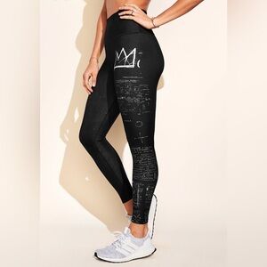 Peloton WITH Jean-Michel Basquiat High Waisted Black Leggins Sz XL